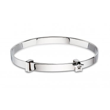 Inez - Diamond Star Christening Bangle