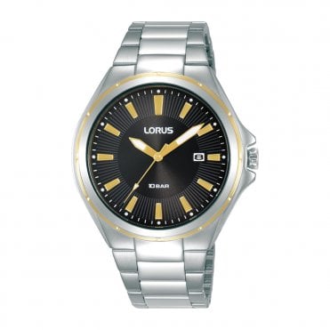 Lorus Men's Quartz Black Dial Bracelet Watch