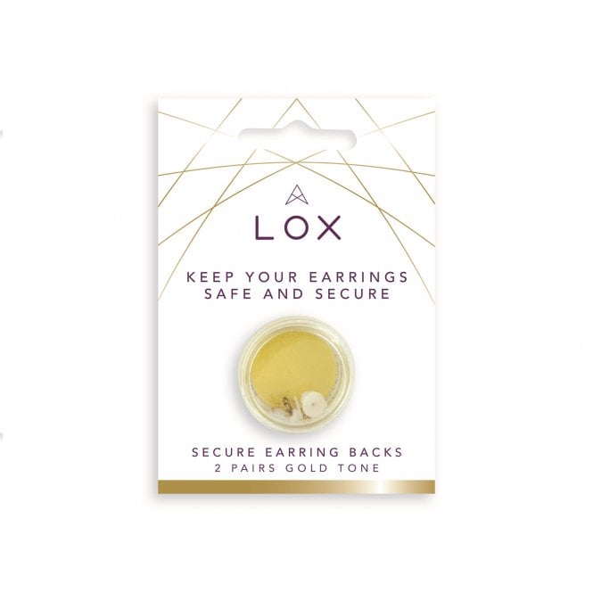 LOX Yellow Gold Tone Earring Backs x 2 pairs