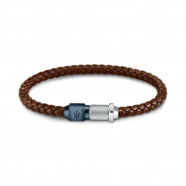 Brown Braided Leather Rope Bracelet
