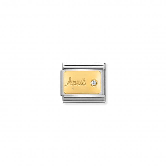 NOMINATION ITALY Classic Yellow Gold April Diamond Charm