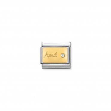 Classic Yellow Gold April Diamond Charm