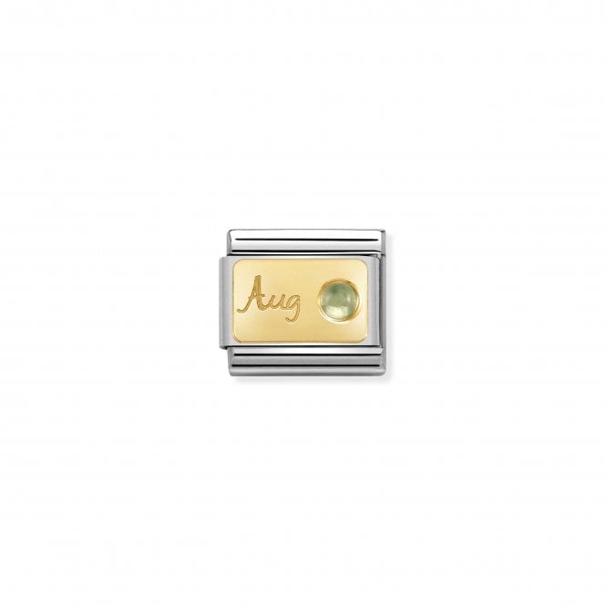 NOMINATION ITALY Classic Yellow Gold August Peridot Charm