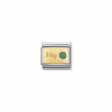Classic Yellow Gold May Emerald Charm