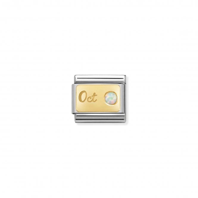 NOMINATION ITALY Classic Yellow Gold October Opal Charm