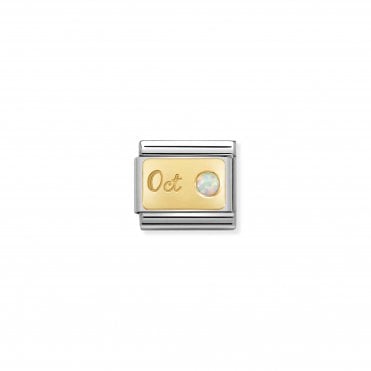 Classic Yellow Gold October Opal Charm