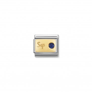 Classic Yellow Gold September Sapphire Charm