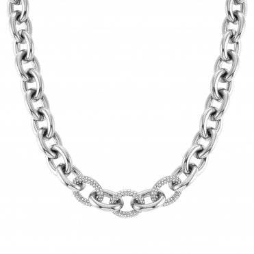 Afinity Chain White Crystals Necklace
