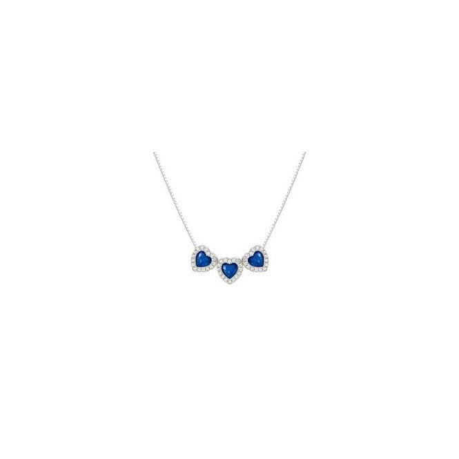 NOMINATION ITALY All My Love Silver and Blue CZ 3 Heart Necklace