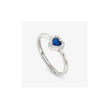 All My Love Silver and Blue CZ Heart Ring