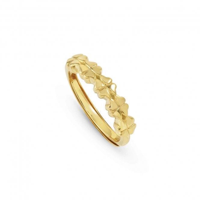 NOMINATION ITALY Armonica Gold PVD Four Leaf Clovers Ring