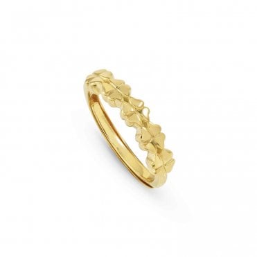 Armonica Gold PVD Four Leaf Clovers Ring