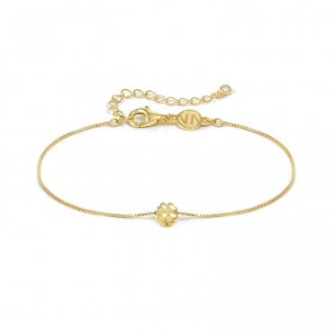 Armonica Gold PVD Single Four Leaf Clover Bracelet