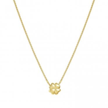 Armonica Gold PVD Single Four Leaf Clover Necklace