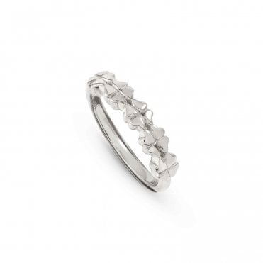 Armonica Silver Four Leaf Clovers Ring