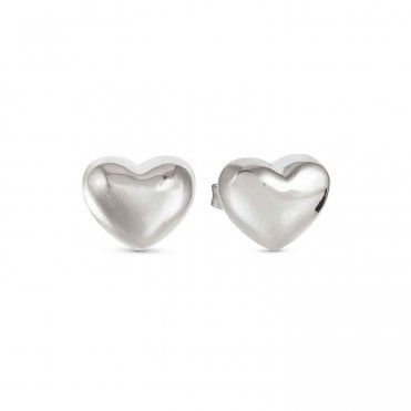 Armonica Silver Large Heart Stud Earrings