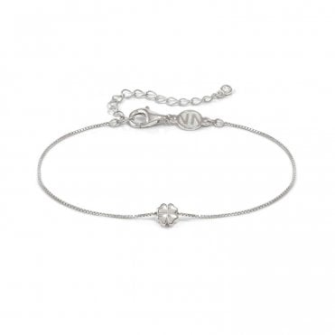 Armonica Silver Single Four Leaf Clover Bracelet