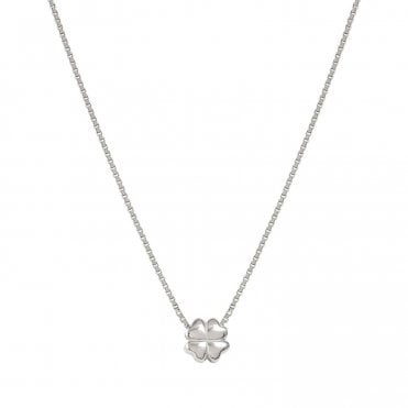 Armonica Silver Single Four Leaf Clover Necklace