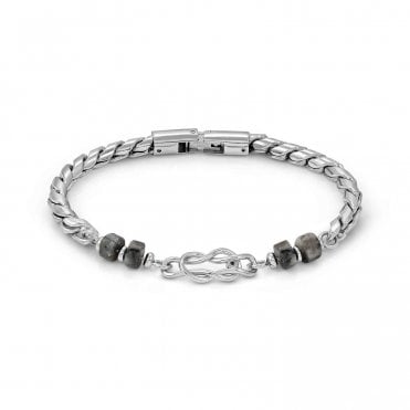 Atlante Stainless Steel and Grey Jasper Bracelet
