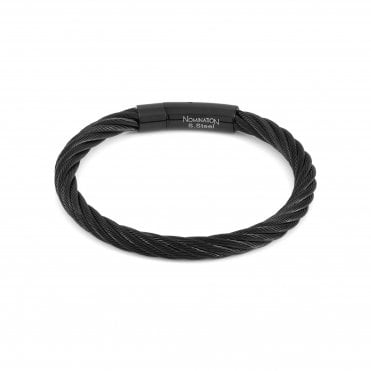 B-YOND Steel and Black PVD Cable Bracelet