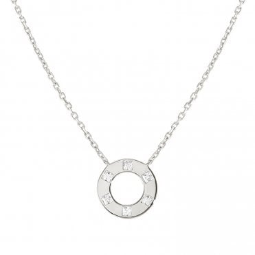 Carismatica Silver CZ Circle Necklace