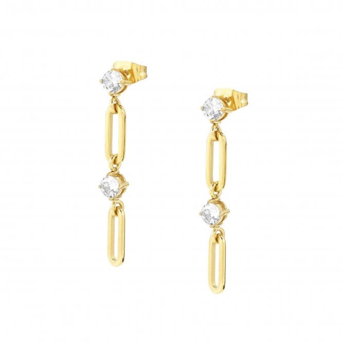 NOMINATION ITALY Chains of Style Yellow Drop Pendant White CZ Earrings