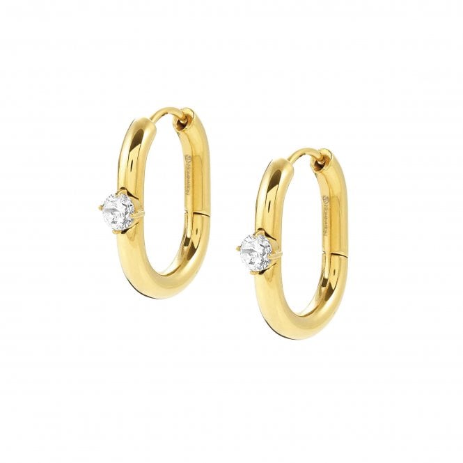 NOMINATION ITALY Chains of Style Yellow White CZ Hoop Earrings