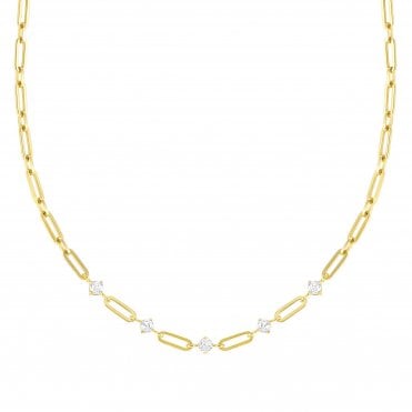 Chains of Style Yellow White CZ Necklace
