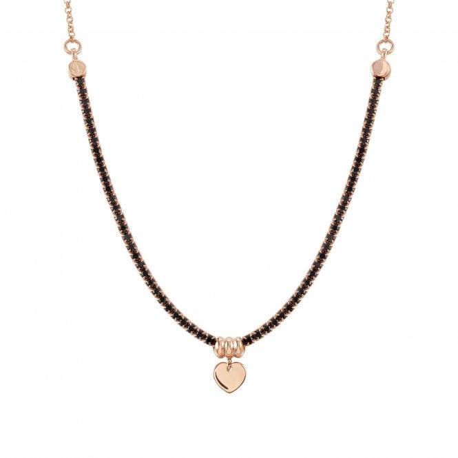 NOMINATION ITALY Chic & Charm Rose Gold Plated Black CZ Heart Necklace