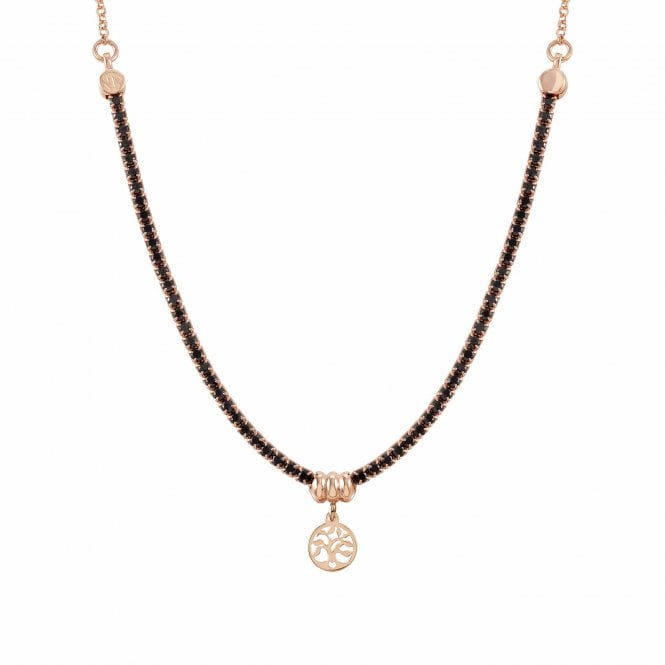 NOMINATION ITALY Chic & Charm Rose Gold Plated Black CZ Tree of Life Necklace