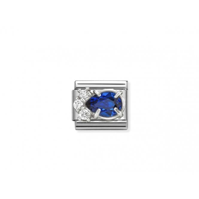 NOMINATION ITALY Classic Blue and White CZ Drop Charm