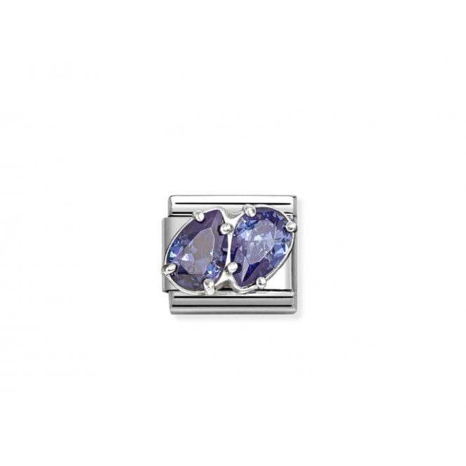 NOMINATION ITALY Classic Blue CZ Twin Drops Charm