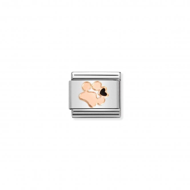 NOMINATION ITALY Classic Bonded Rose Gold and Enamel Dog Pawprint Charm