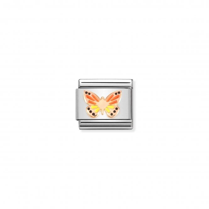 NOMINATION ITALY Classic Bonded Rose Gold and Enamel Rainbow Butterfly Charm