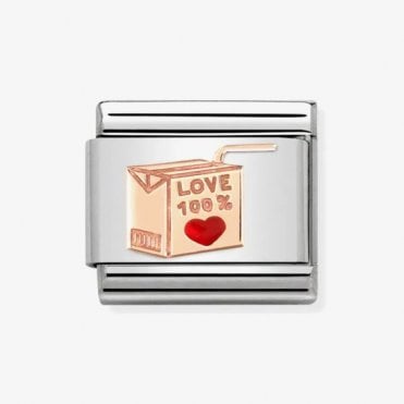 Classic Bonded Rose Gold Brick Love Charm