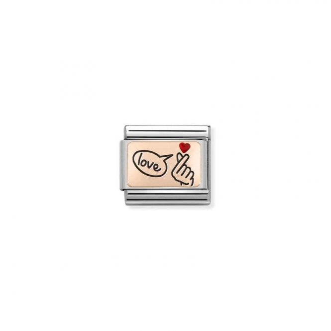 NOMINATION ITALY Classic Bonded Rose Gold & Enamel Snap Fingers Love Charm