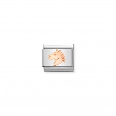 Classic Bonded Rose Gold Horse Head Charm
