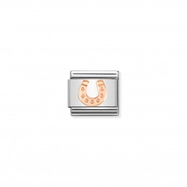 Classic Bonded Rose Gold Horseshoe Charm