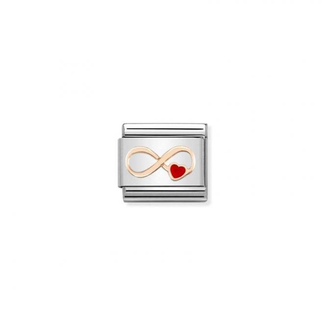 NOMINATION ITALY Classic Bonded Rose Gold Infinity Red Heart Charm