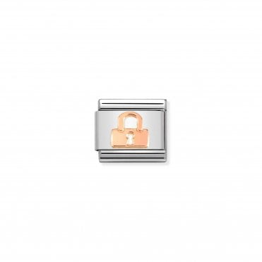 Classic Bonded Rose Gold Padlock Charm