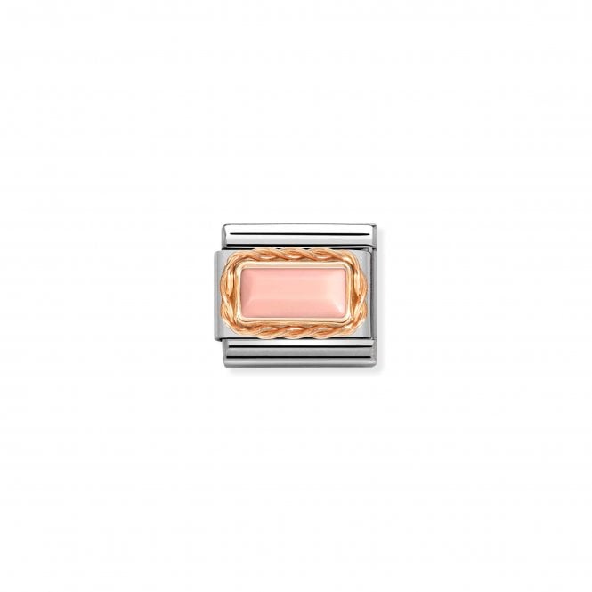 NOMINATION ITALY Classic Bonded Rose Gold Pink Coral Baguette Stone Charm