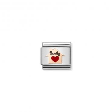 Classic Bonded Rose Gold Red Heart House Charm