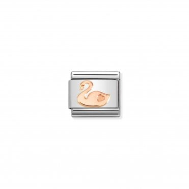 Classic Bonded Rose Gold Swan Charm