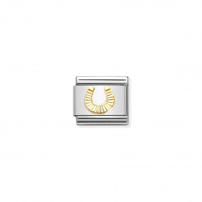 NOMINATION ITALY Classic Bonded Yellow Gold Diamond-Coated Horseshoe Charm
