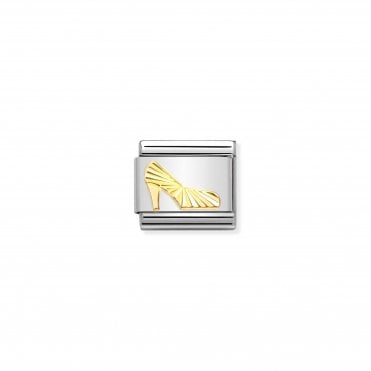 Classic Bonded Yellow Gold Diamond-Coated Shoe Charm
