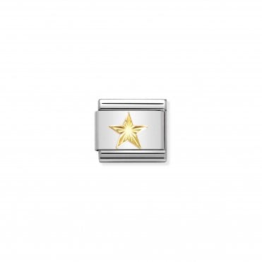 Classic Bonded Yellow Gold Diamond-Coated Star Charm