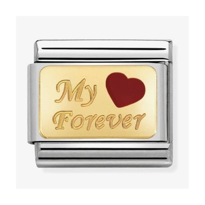 NOMINATION ITALY Classic Bonded Yellow Gold My Forever with Red Heart Charm