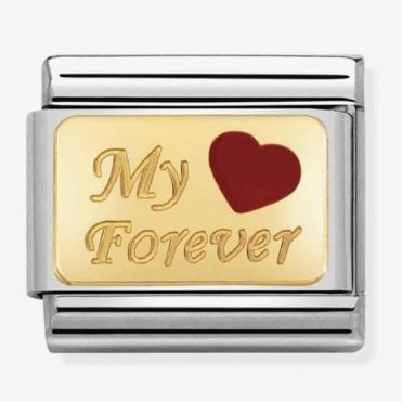 Classic Bonded Yellow Gold My Forever with Red Heart Charm
