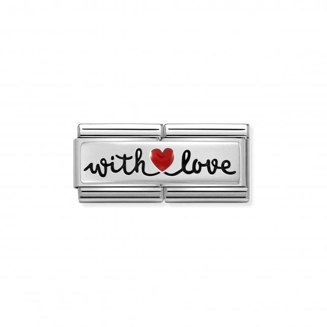 NOMINATION ITALY Classic Double Silver and Enamel With Heart Love Charm
