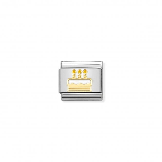 NOMINATION ITALY Classic Enamel & Yellow Gold Birthday Cake Charm